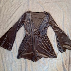 BooHoo Velvet Romper